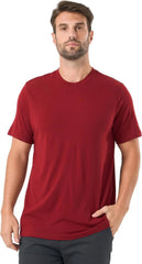 Merino Protect 100% Merino Wool T Shirts for Men Odor Resistance Base Layer Hiking Travel T-Shirt Soft Undershirt