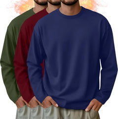 3 Pack Mens Long Sleeve Thermal Shirts Crew Neck Tops