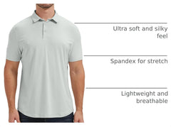 netdraw Men's Ultra Soft Bamboo Viscose Polo Curved Hem S-3XL