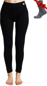 100% Merino Wool Base Layer Women Pants - Thermal Leggings Underwear