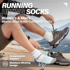 Anlisim Merino Wool Ankle Running Hiking Socks for Women and Men