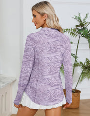 LOMON Women Long Sleeve Shirts Sun Protection 1/4 Zip Summer Quick Dry Hiking Shirts Quarter Zip Pullover for Women