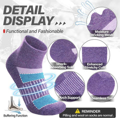 Anlisim Merino Wool Ankle Running Hiking Socks for Women and Men