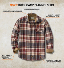 Legendary Whitetails Mens Flannel Long Sleeve Button Down 100% Cotton Shirt