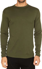 100% Merino Wool - Men's Long Sleeve Crew Shirt - Thermal Base Layer