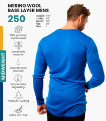 100% Merino Wool Base Layer Mens - Long Sleeve Thermal Shirts with Socks