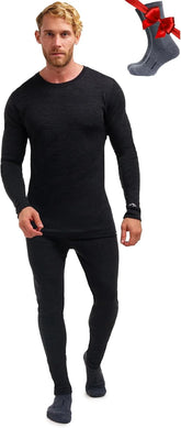 100% Merino Wool Base Layer Men Set - Thermal Underwear for Men Long Johns