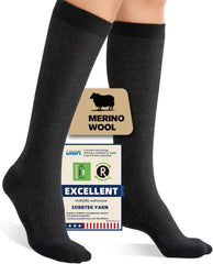 Merino Wool Compression Socks for Women Men 15-20 mmHg for flying