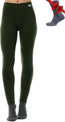 100% Merino Wool Base Layer Women Pants - Thermal Leggings Underwear