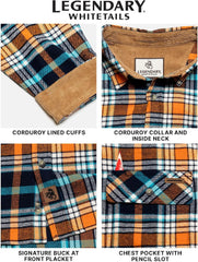 Legendary Whitetails Mens Flannel Long Sleeve Button Down 100% Cotton Shirt