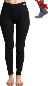 100% Merino Wool Base Layer Women Pants - Thermal Leggings Underwear