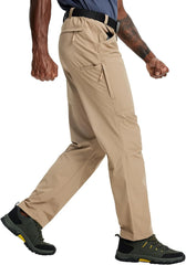 Mens Hiking Pants Lightweight Cargo Work Tactical Nylon Stretch Waterproof Quick Dry Fishing Travel Outdoor 6 Pockets