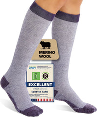 Merino Wool Compression Socks for Women Men 15-20 mmHg for flying