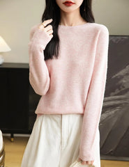 Chanyarn Women's 100% Merino Wool 2025 Fall Winter First-Line Ready to Wear Long Sleeve Seamless Knit Crewneck Sweater