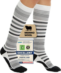 Merino Wool Compression Socks for Women Men 15-20 mmHg for flying