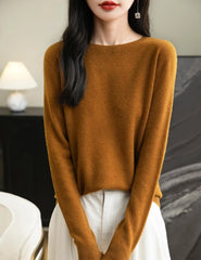Chanyarn Women's 100% Merino Wool 2025 Fall Winter First-Line Ready to Wear Long Sleeve Seamless Knit Crewneck Sweater