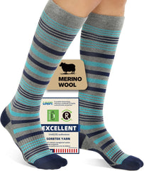 Merino Wool Compression Socks for Women Men 15-20 mmHg for flying