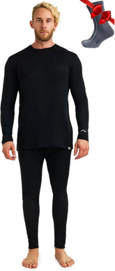 100% Merino Wool Base Layer Men Set - Thermal Underwear for Men Long Johns