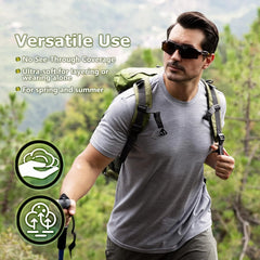 Merino Protect 100% Merino Wool T Shirts for Men Odor Resistance Base Layer Hiking Travel T-Shirt Soft Undershirt