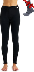 100% Merino Wool Base Layer Women Pants - Thermal Leggings Underwear