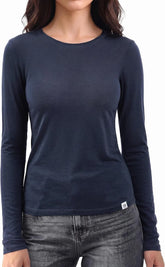 Women's Merino Wool Blend Shirts Long Sleeve Tops Crew Neck Fitted Basic Tee Cozy Embrace Collection