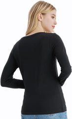 100% Merino Wool Base Layer Women Soft Thermal Long Sleeve Everyday Shirt