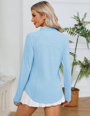 LOMON Women Long Sleeve Shirts Sun Protection 1/4 Zip Summer Quick Dry Hiking Shirts Quarter Zip Pullover for Women