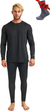 100% Merino Wool Base Layer Men Set - Thermal Underwear for Men Long Johns