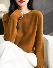 Chanyarn Women's 100% Merino Wool 2025 Fall Winter First-Line Ready to Wear Long Sleeve Seamless Knit Crewneck Sweater