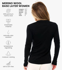 100% Merino Wool Base Layer Women - Thermal Merino Wool Shirt Women