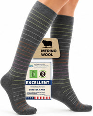 Merino Wool Compression Socks for Women Men 15-20 mmHg for flying