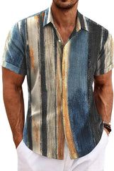 COOFANDY Men's Linen Shirts Short Sleeve Casual Shirts Button Down Shirt for Men Beach Summer Wedding Shirt