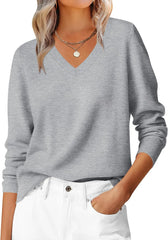 ANRABESS Women’s Fall Long Sleeve V Neck Light Sweaters