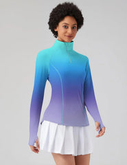 LOMON Women Long Sleeve Shirts Sun Protection 1/4 Zip Summer Quick Dry Hiking Shirts Quarter Zip Pullover for Women