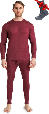 100% Merino Wool Base Layer Men Set - Thermal Underwear for Men Long Johns