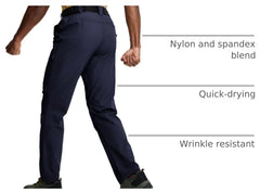 Mens Hiking Pants Lightweight Cargo Work Tactical Nylon Stretch Waterproof Quick Dry Fishing Travel Outdoor 6 Pockets