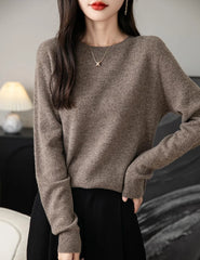 Chanyarn Women's 100% Merino Wool 2025 Fall Winter First-Line Ready to Wear Long Sleeve Seamless Knit Crewneck Sweater