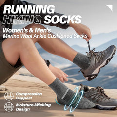 Anlisim Merino Wool Ankle Running Hiking Socks for Women and Men
