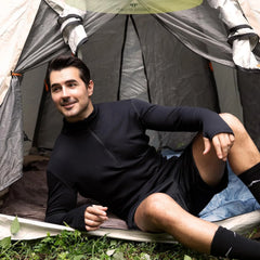 100% Merino Wool Base Layer for Men Long Sleeve Crew Neck Thermal Shirt