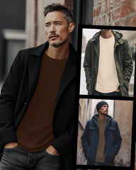 3 Pack Mens Long Sleeve Thermal Shirts Crew Neck Tops