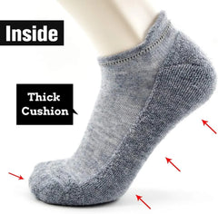 Busy Socks Merino Wool Compression Support Ankle Running Hiking Socks for Men Women, Soft Thick Cushion Tab Socks 3/6 Pairs