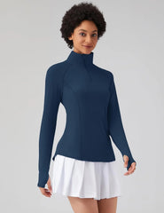 LOMON Women Long Sleeve Shirts Sun Protection 1/4 Zip Summer Quick Dry Hiking Shirts Quarter Zip Pullover for Women