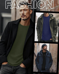 3 Pack Mens Long Sleeve Thermal Shirts Crew Neck Tops
