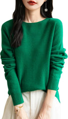 Chanyarn Women's 100% Merino Wool 2025 Fall Winter First-Line Ready to Wear Long Sleeve Seamless Knit Crewneck Sweater