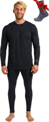 100% Merino Wool Base Layer Men Set - Thermal Underwear for Men Long Johns