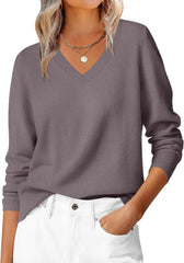 ANRABESS Women’s Fall Long Sleeve V Neck Light Sweaters