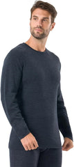 100% Merino Wool Base Layer for Men Long Sleeve Crew Neck Thermal Shirt