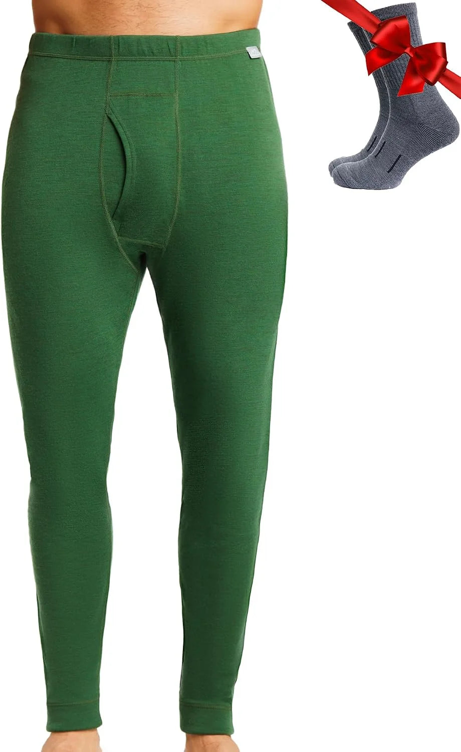 100% Merino Wool Base Layer Mens Pants - Thermal Underwear Long Johns