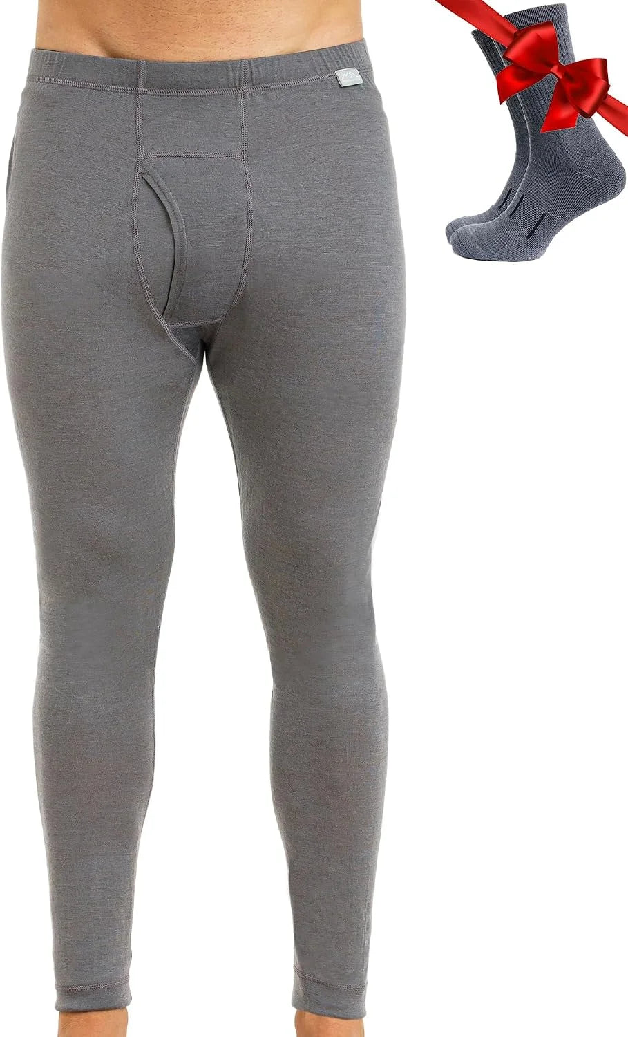100% Merino Wool Base Layer Mens Pants - Thermal Underwear Long Johns