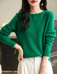 Chanyarn Women's 100% Merino Wool 2025 Fall Winter First-Line Ready to Wear Long Sleeve Seamless Knit Crewneck Sweater